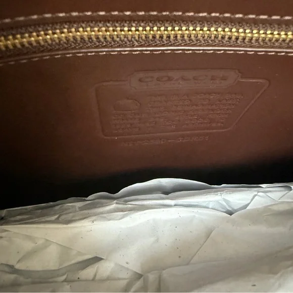 Coach Brown Clutch with Gold Accents - Picture 8 of 13